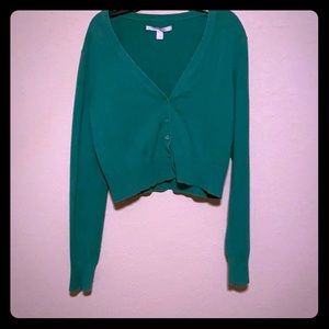 Green button sweater